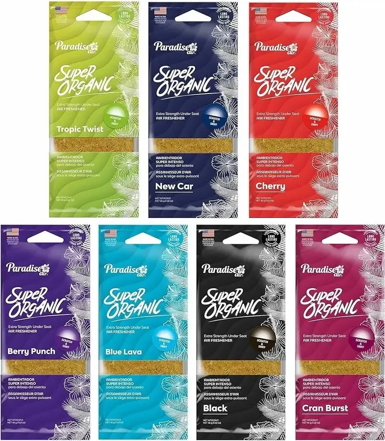 Variedad de aromatizantes Paradise Air Super Organic